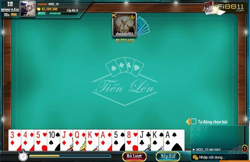 Các bước để chơi game bài tiến lên online